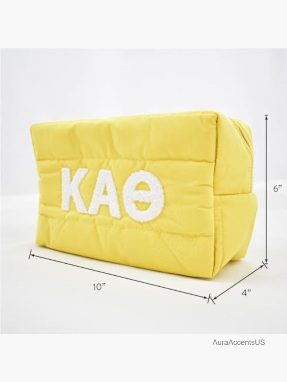 Puffer Sorority Makeup Bag with Zipper Closure, 10x6x4 Inch Cosmetic Bag - Picture 2 of 5